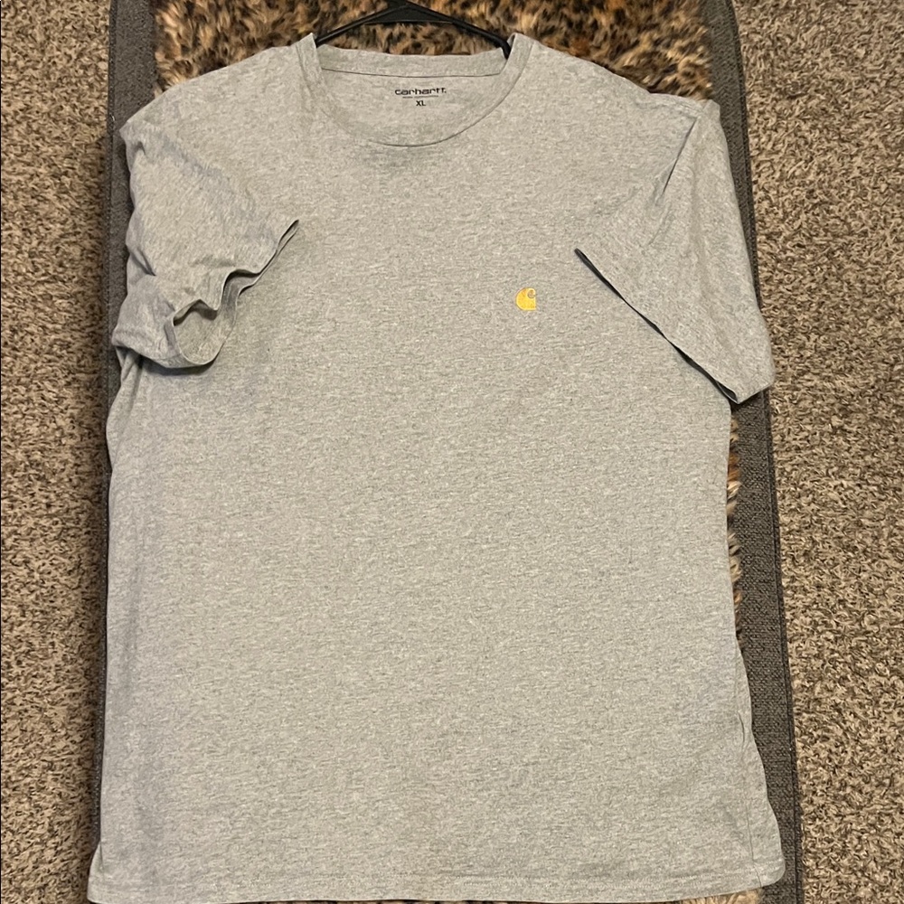 Carhartt WIP Heather Gray T-Shirt with Gold Logo